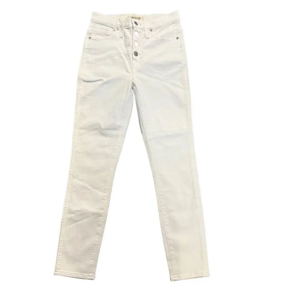 Madewell 10” high-rise white skinny crop jeans button fly size 26